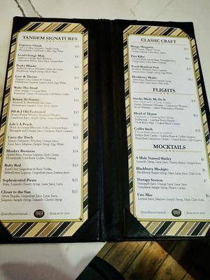 Drink menu