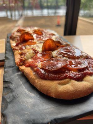 Hot honey, pepperoni flatbread