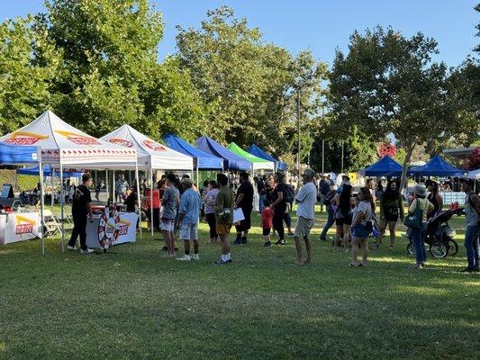 Most popular tent with spin the wheel for free in-n-out food items and merch.