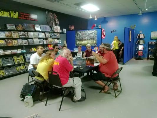 Pathfinder society is played every Saturday at 2, and D&D encounters every Wednesday.