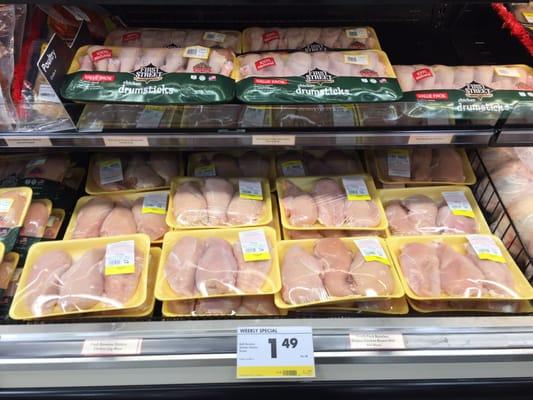 Good prices on the chicken breast today.