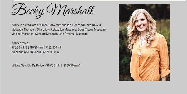 Becky Marshall expert massage