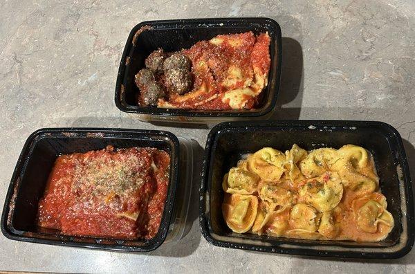 Lasagna, Ravioli and Tortellini