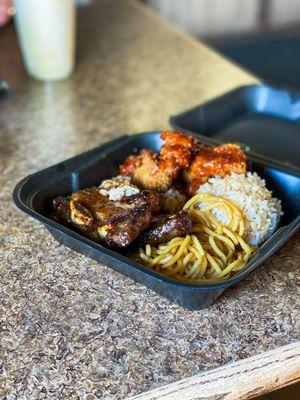 3 Meater Lunch Plate (Kalbi Rib Lunch Plate, Katsu Chicken Lunch Plate, Kalua Pork Lunch Plate)