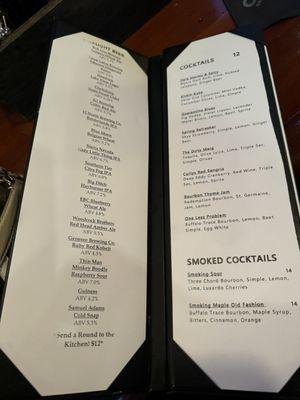 Beer & Cocktail Menu