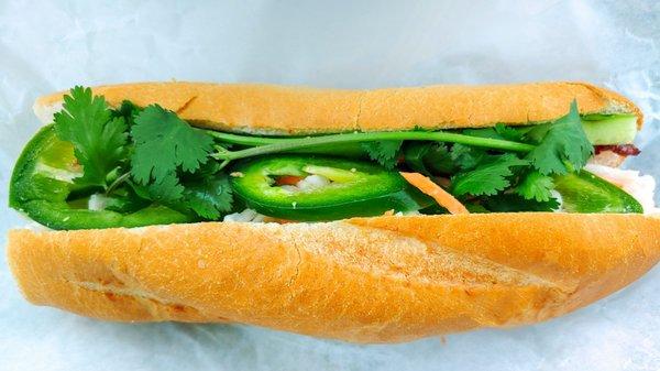 Ah...my tasty bbq pork Banh Mi! No frills, no gimmick sandwich. Just straight up simply delicious.