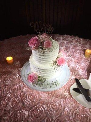 Can you tell this is a fake display cake? Nope! Neither could I! Exactly what I picked my wedding cake looking like!