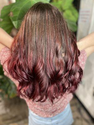 Red balayage