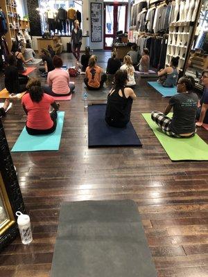 In store yoga.