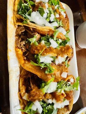 3 birria tacos