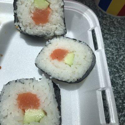 Sushi roll. NAH. Heavy rice skimpy on the salmon