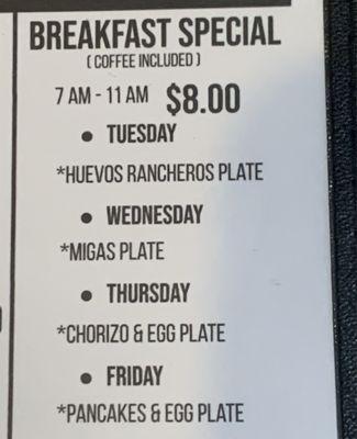 Great breakfast specials