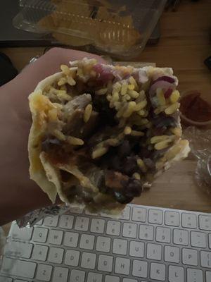 The $17 "carnitas" burrito...