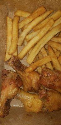 Lemon pepper wings and fries