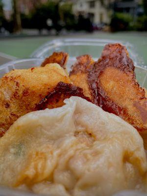 Chives and Pork Fried Dumplings. $1.75