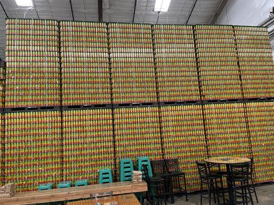 The wall of cans