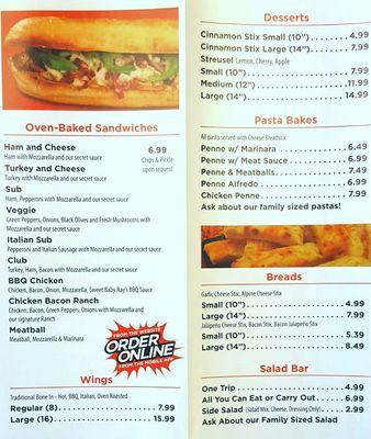 Menu page 2