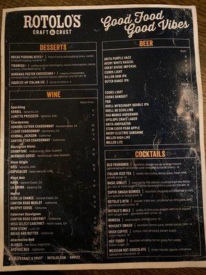 Drink Menu