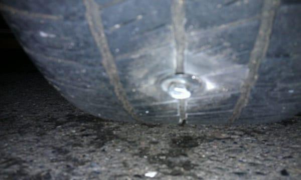 I declined their upsells and this is what they did to my tire, drilled a screw into it, real nice.