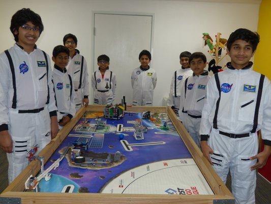 STEAM Irving FLL Team# ZOOM Bots getting ready for Into Orbit