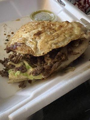 Meat Quesadilla- ordered chicken but got beef. Not what I ordered but it was good.