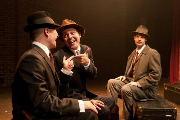 "The 39 Steps" (2010). Pictured: Jason Guy, Kris Stoker, and Avery Clark. Photo by M. Taylor Long.