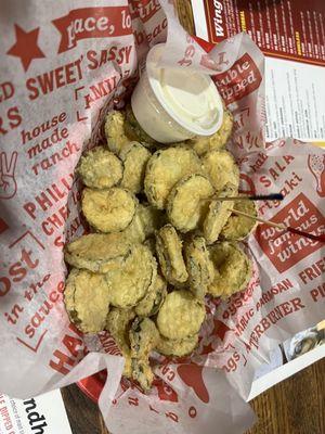 $1 half order fried pickles during happy hour!! Very yummy!