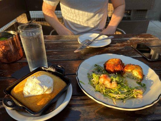 Corn bread Crab cakes