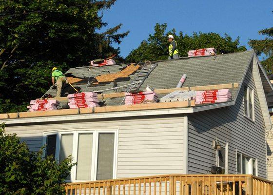 Shingle roofing project under way!