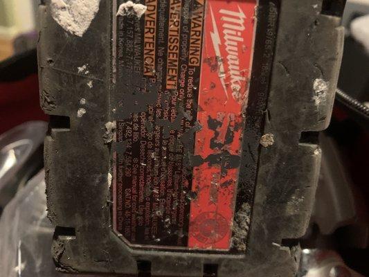 Old beat up battery that looks like it was in Vietnam