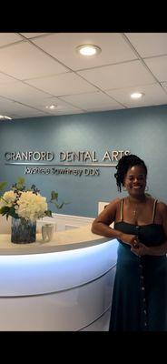 Photo of Cranford patient Danielle talking of her love for NJ Dental Arts and Invisalign experience