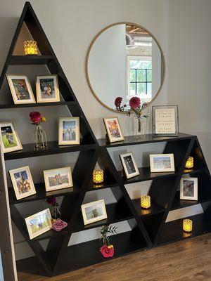 Little nook The 1912 provides! We decorated with pictures and flowers our florist provided!