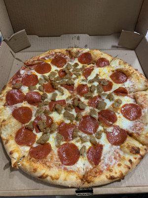 Large Sausage and Pepperoni Pizza to-go