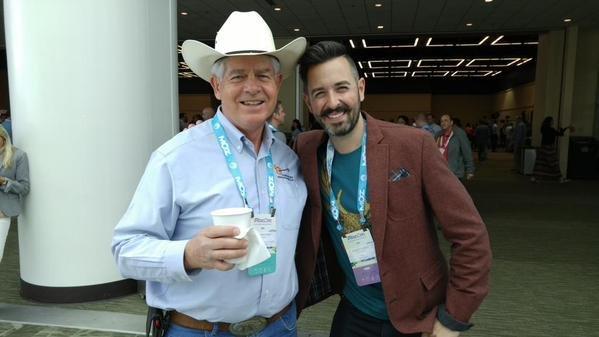 Visiting with Moz Founder Rand Fishkin at MozCon 2015, in Seattle.