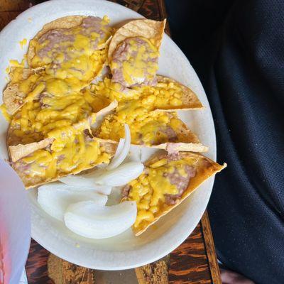 Bean and cheese nachos