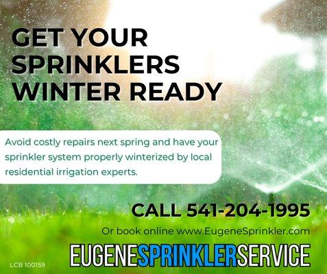 Winterize your sprinkler system