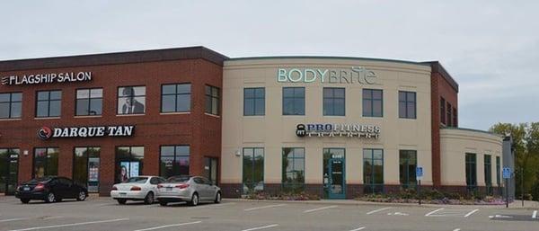 BodyBrite in Eden Prairie is in the intersection of Prairie Center Drive and Flying Cloud Road