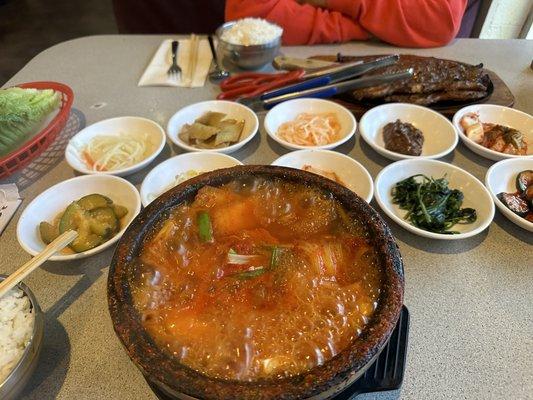 kimchi ji gae and kal bi