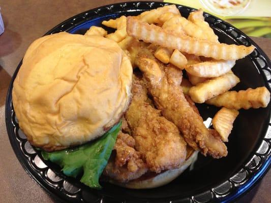 Chicken finger sandwich meal