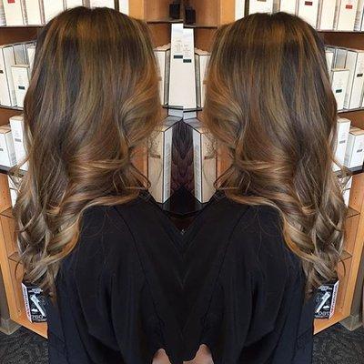 Hair by Victoria! Ashed out balayage with baby lights!