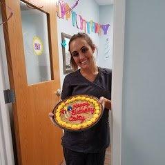 We love to celebrate with cookie cake!