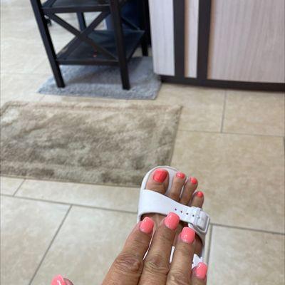 Mani, pedi! Ms. Linda and Michael, her son do the best job!