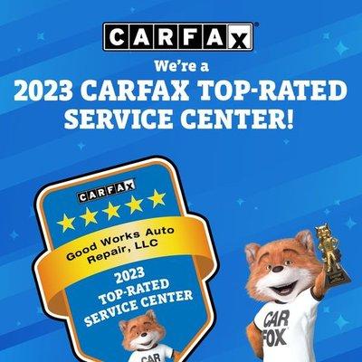 Honored to be a 2023 #Carfax Top-Rated Service Center!  
Your trust fuels our commitment to excellence.