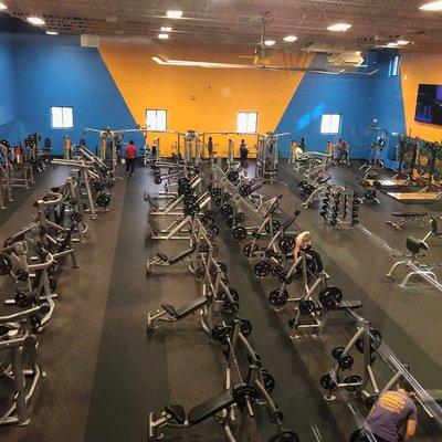 Spacious workout area.