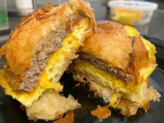 Sausage and Cheddar Breakfast Sandwich