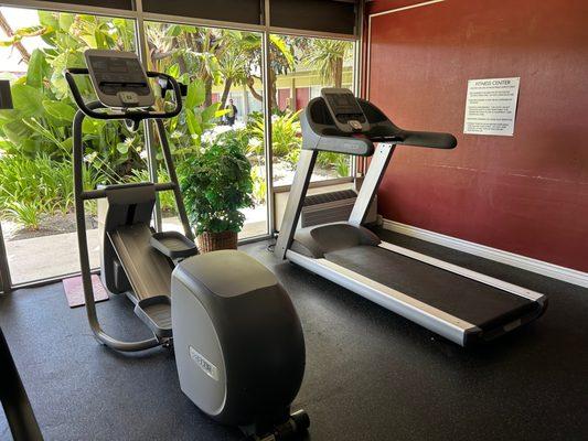 Elliptical and treadmill