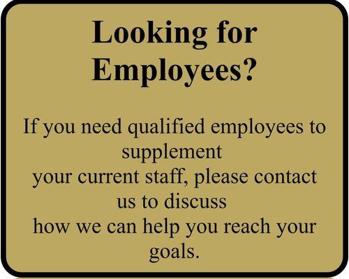 Looking for Employees?