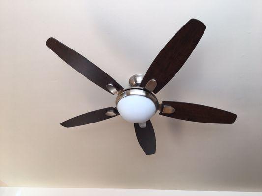 Ceiling fan installed. Works PERFECTLY!