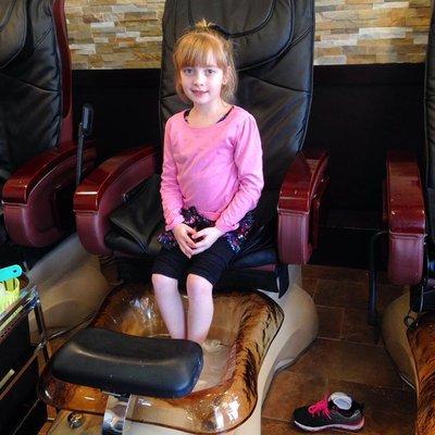 Delanie getting her first pedicure