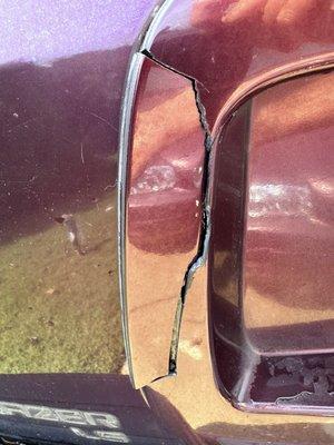 damaged left trim rear